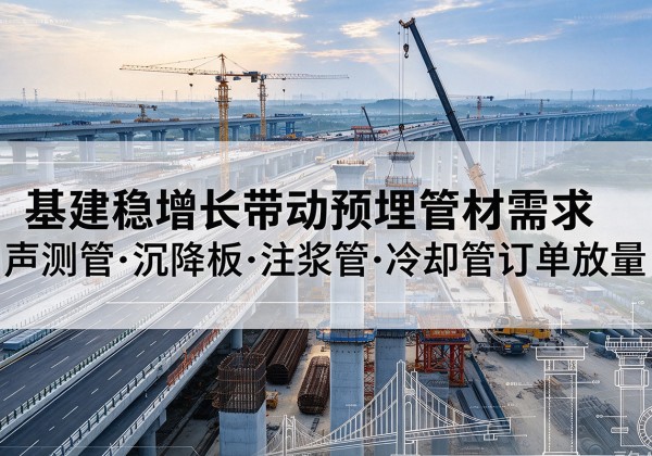 遂昌基建稳增长带动预埋监测管材需求，声测管、沉降板、注浆管订单持续放量